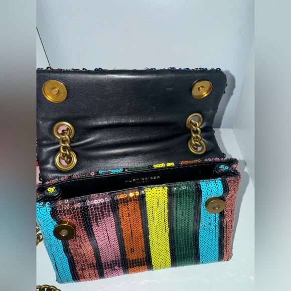 NWOT Kurt Geiger Rainbow Sequin Chain Shoulder Bag – Statement Piece - Picture 7 of 16